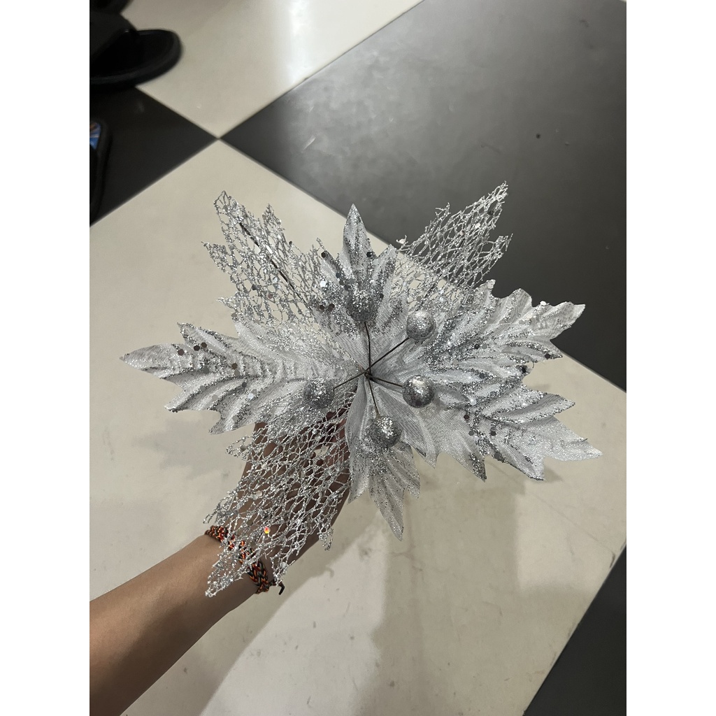 Cành Hoa Trạng Nguyên Vải Hoa To 22Cm Trang Trí Làm Oản , Lễ Tết ,Noel