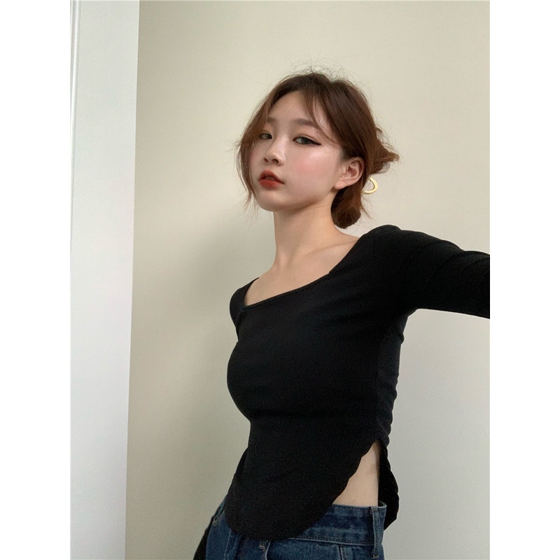 [ Mã 11FASHIONSALE1 giảm 10K đơn 50K ] Áo Kiểu Tay Dài Cổ Vuông Thời Trang Hàn Quốc Dành Cho Nữ | BigBuy360 - bigbuy360.vn