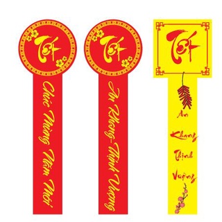 Set 205 tem tết decal, tem dán niêm phong chúc mừng năm mới , tem trang trí tết