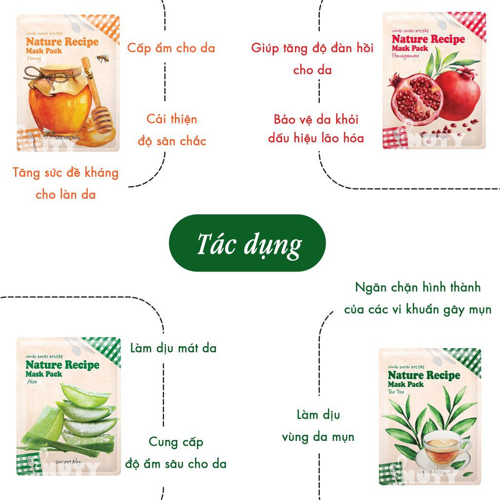 Mặt Nạ Dưỡng Da Secret Key Nature Recipe Mask Pack