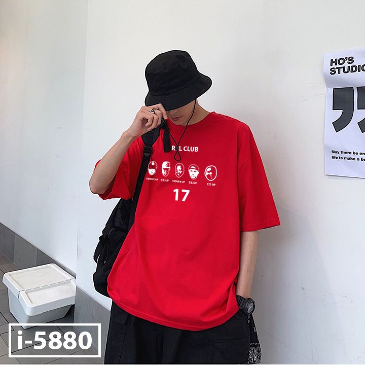 I5880 Áo Thun Nam Unisex Màu Đỏ In RBL CLUB 17 2020