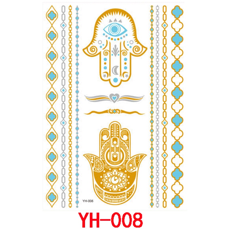 Nhãn Dán Hình Xăm Giả Bằng Kim Loại Chống Nước Cho Nữ/Trẻ Em