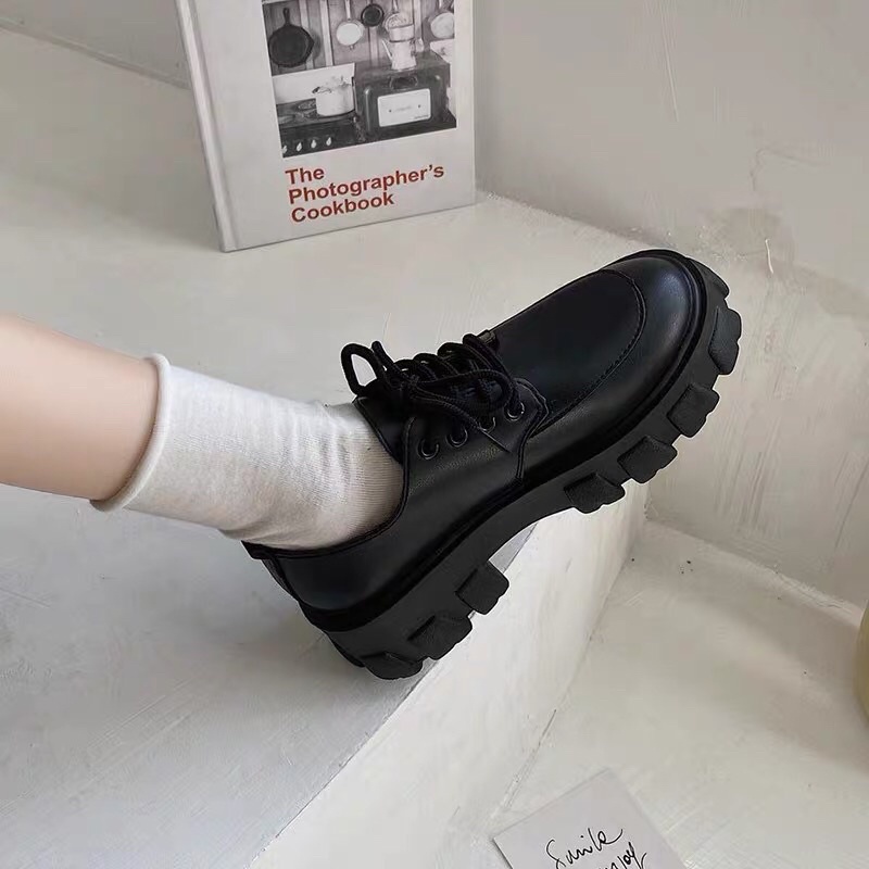 Giày boot nữ cổ thấp cao gót 5 cm chiến binh ulzzang big size JAENIA GD002