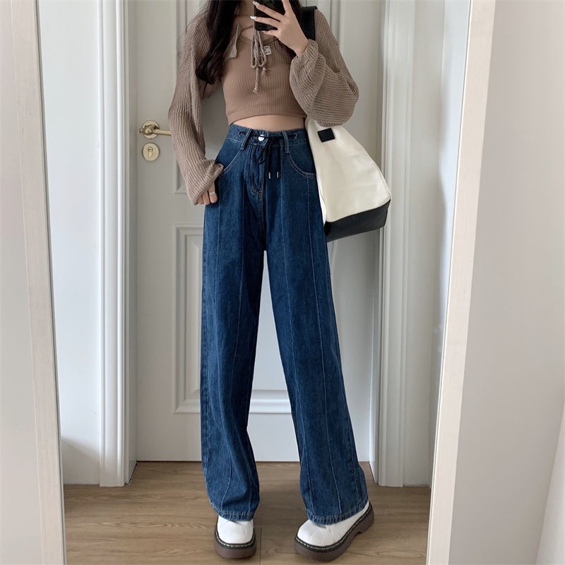 COZOK Quần jean ống rộng dáng ôm thời trang