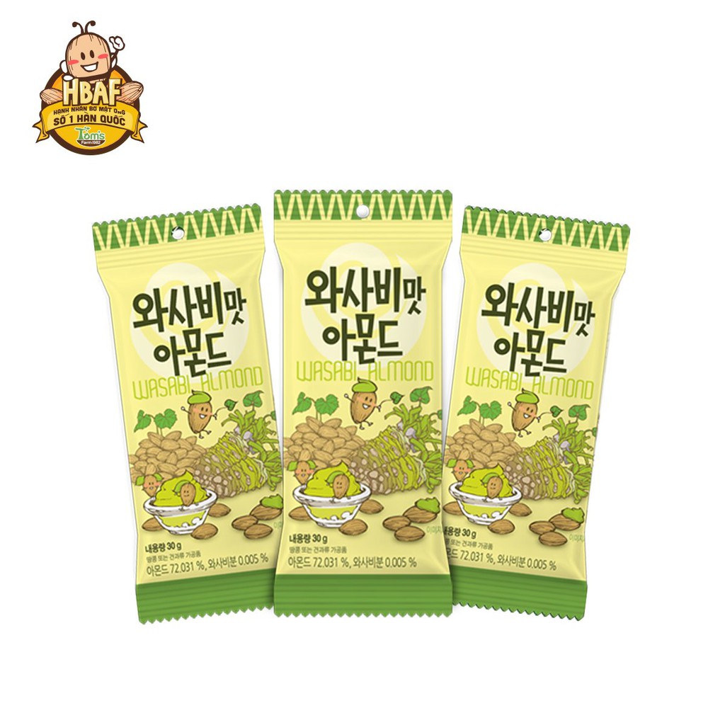 [MUA KÈM] Hạnh nhân Tẩm vị Tom's Farm 30g Hàn Quốc x 3 gói