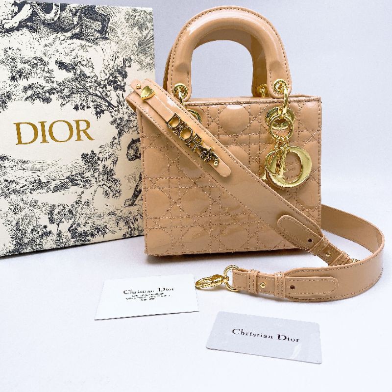 Túi đeo chéo da bóng 5 ô có hộp