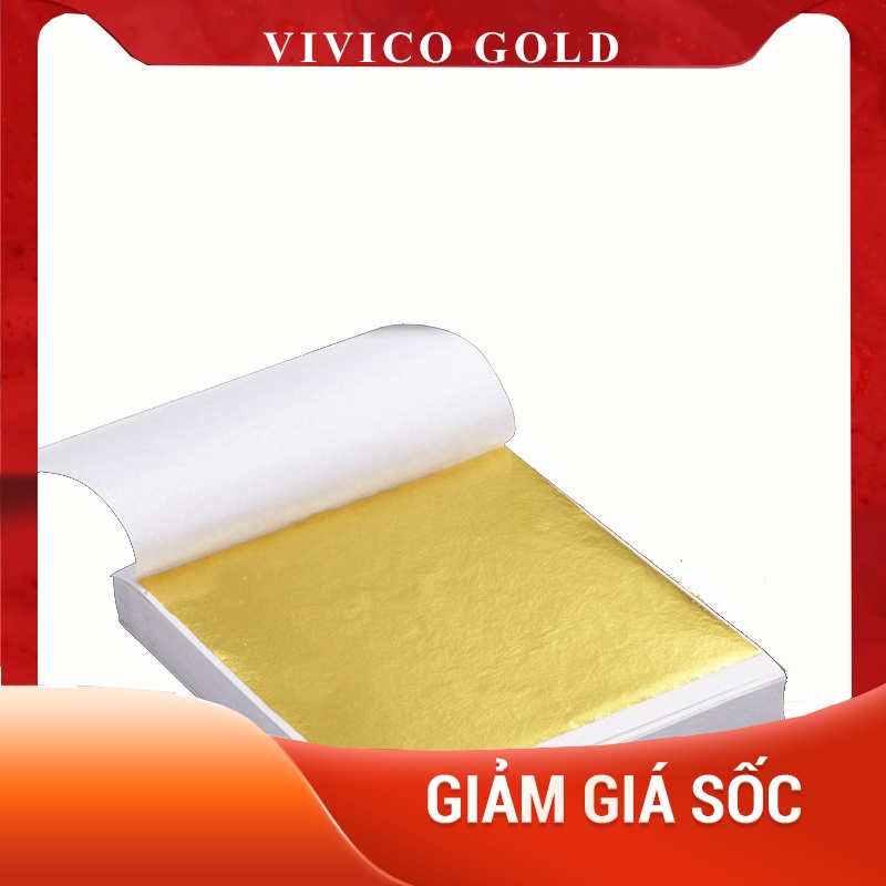 Lá Vàng Gold Nhật Nguyên Liệu Dành Cho Bánh Trang Trí Thủ Công Ốp Viền Phào Chỉ Dát Vàng Bo Mạ Vàng Bản 9x9