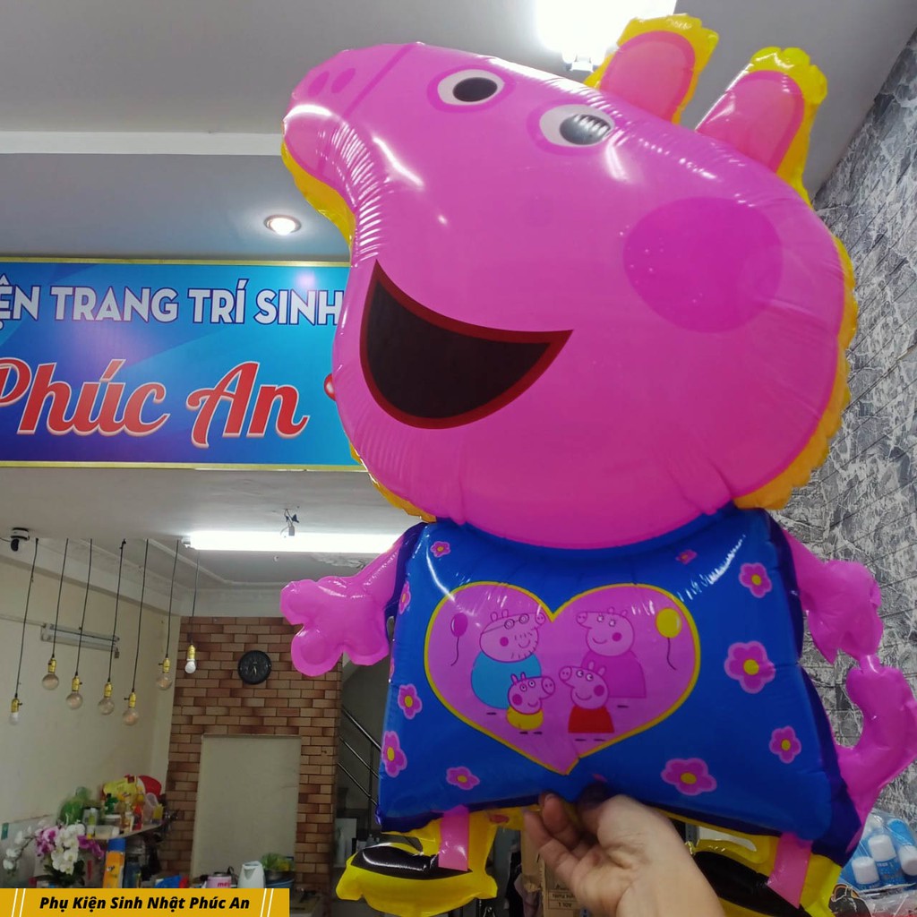Bóng kiếng 70cm hình chú heo peppa hồng trang trí sinh nhật HPBD