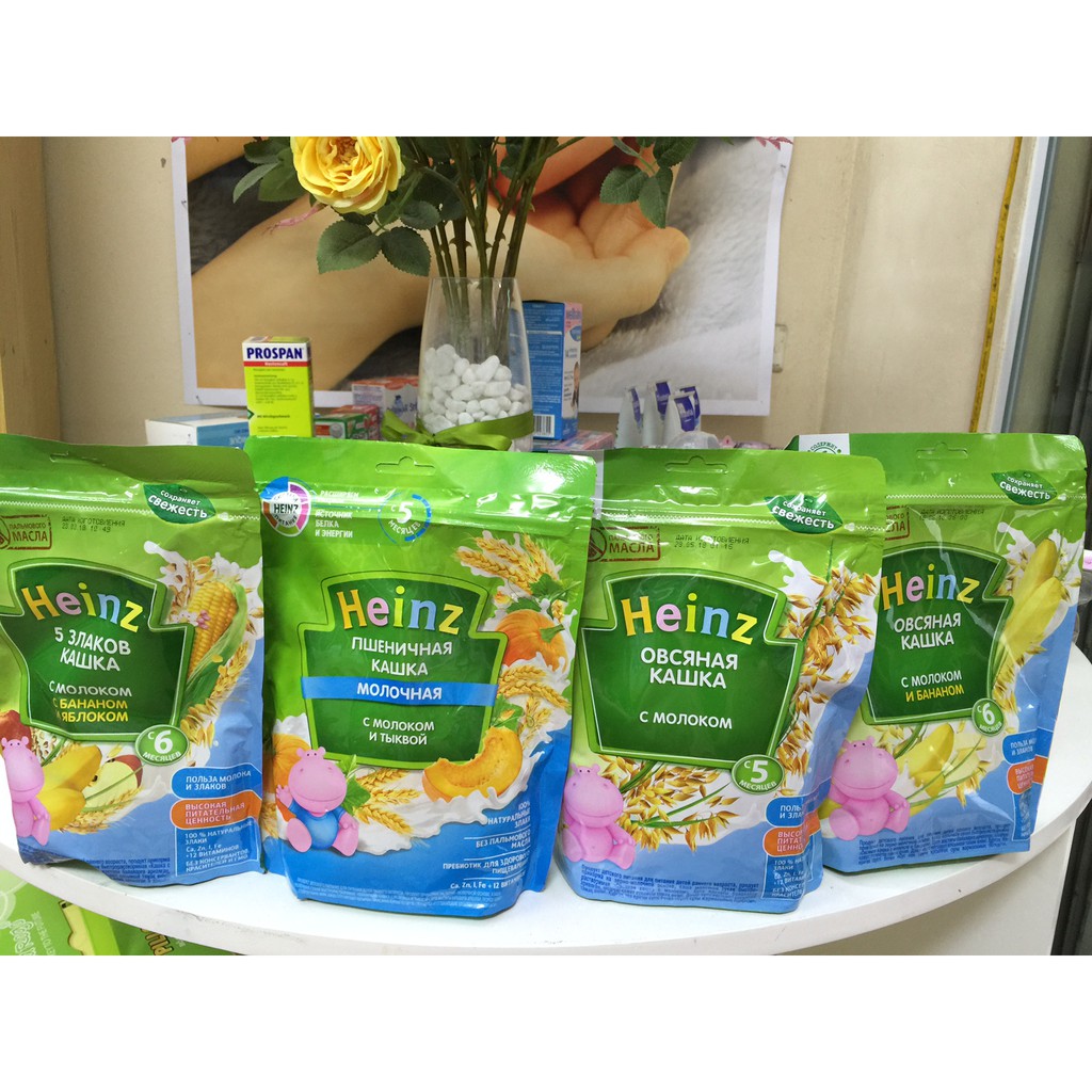 Bột ăn dặm Heinz Nga dạng túi zip 250gram