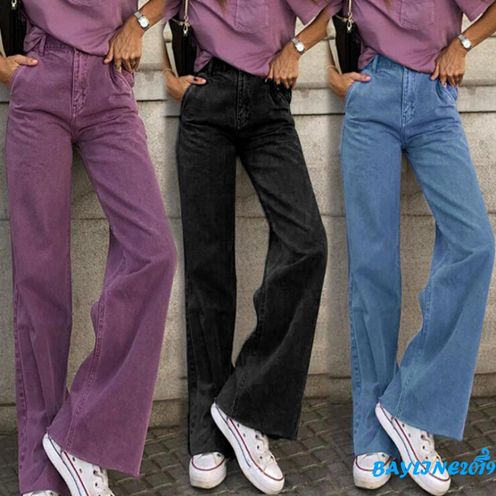 Quần Dài Nữ Ống Rộng Kiểu Dáng Thời Trang Phong Cách
