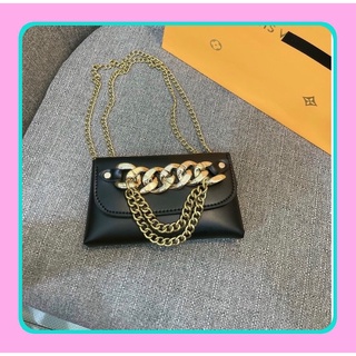 💖freeship💖túi đeo bụng mini - túi đeo chéo bảng mắt xích to, 2 dây cực đẹp