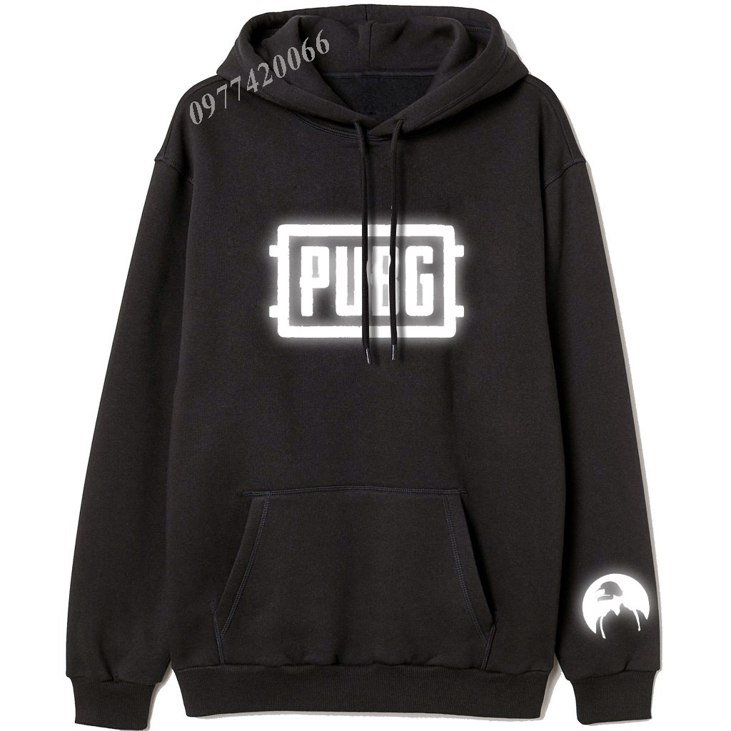 Áo hoodie PUBG phản quang, áo hoodie game PUBG phản quang