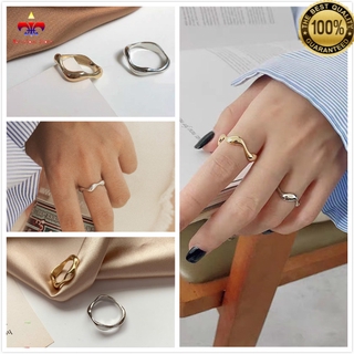 Nhẫn Trang Sức Kiểu Gợn Sóng Phong Cách Retro Hàn Quốc