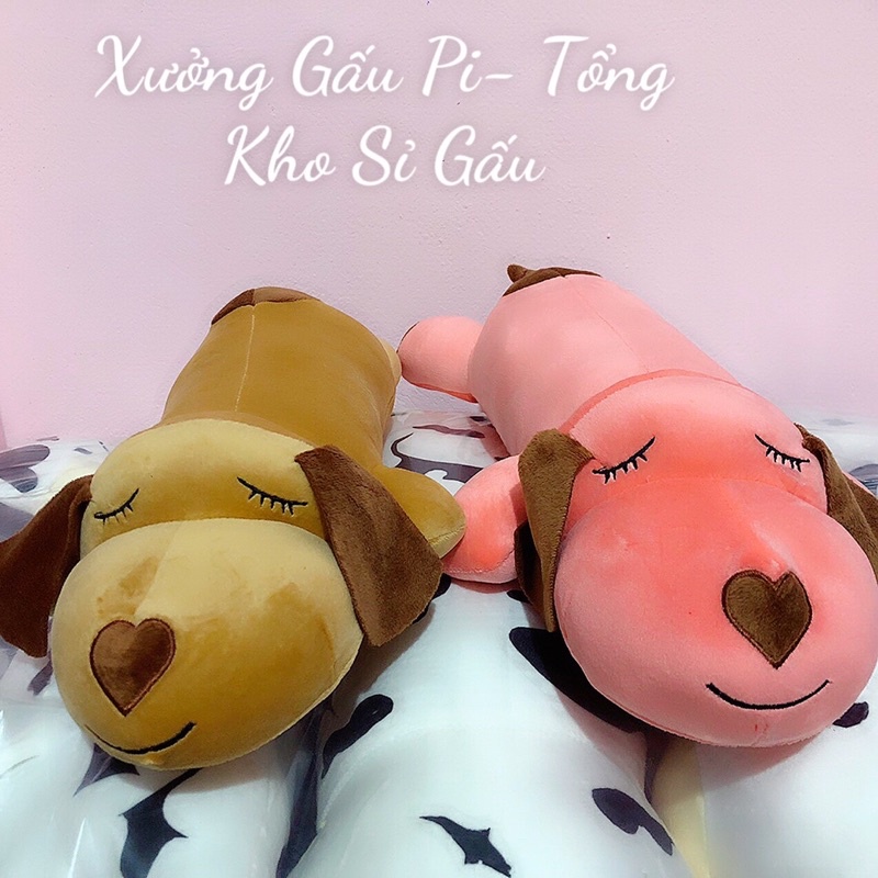 ❤️Sỉ Giá Xưởng❤️ Thú Bông Chó Ngủ Mũi Tim, Gấu Bông Chó Tai Dài Siêu Mềm Mịn