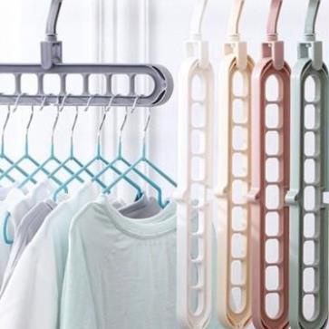 Móc Treo Quần Áo Đa Năng 9 Lỗ Tiết Kiệm Diện Tích COMBO 2 Móc MS2341
