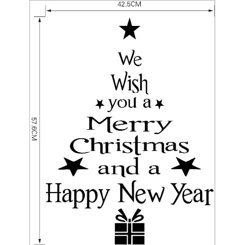 Giấy Dán Tường Decal MERRY CHRÍTMAS AND HAPPY NEW ỶEAR - CÂY THÔNG NOEL Tiện Dụng Cho Cả Tết (ĐƯỢC CHỌN MẪU)