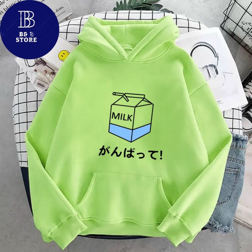 ÁO KHOÁC HOODIE NỈ UNISEX IN MILK SIÊU CUTE ÁO KHOÁC HOODIE LOCAL BRAND FORM RỘNG NAM NỮ NHIỀU MÀU | BigBuy360 - bigbuy360.vn