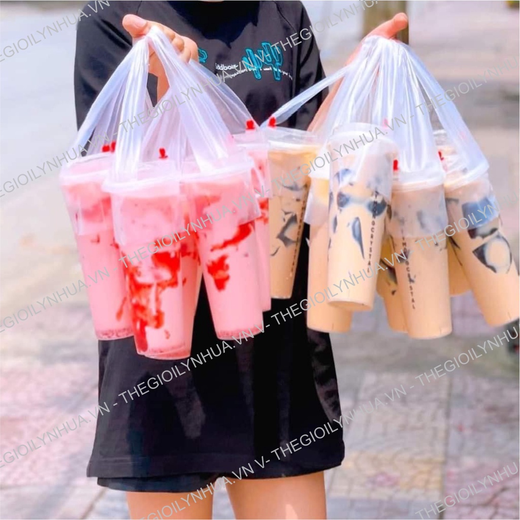1kg túi chữ T take away, túi đựng cốc mang đi, bịch chữ T cao cấp 400-500 cái /kg