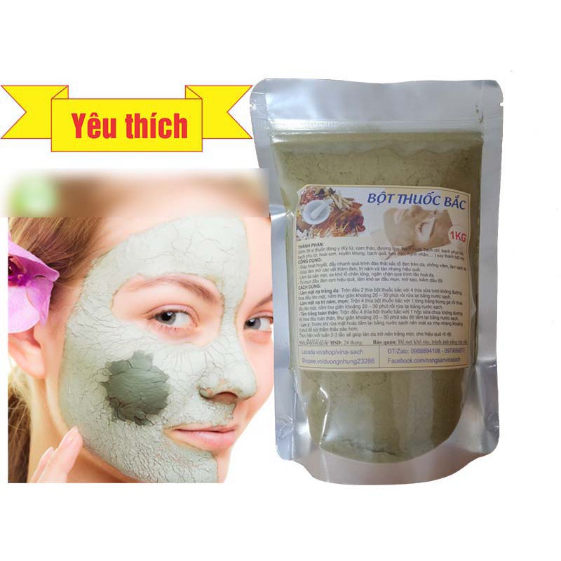 Bột thuoc bắc (mặt nạ trắng da)