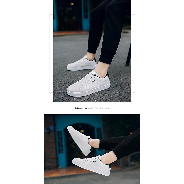 Giày thể thao nam, sneaker nam thời trang hàn quốc màu trắng ghi - SN018