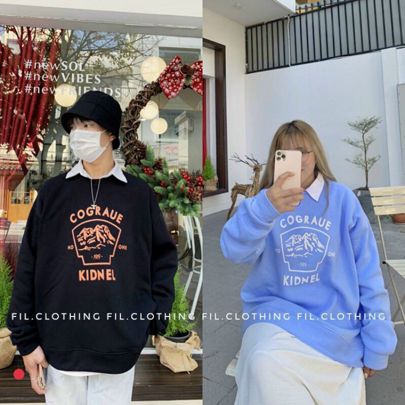 (Giá sỉ, từ 4 trở lên) Sweater nỉ ngoại unisex tay phồng