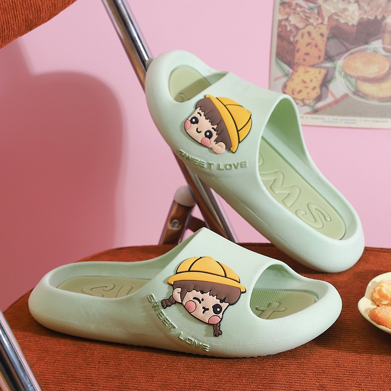 Dép sandal RENBEN đi trong nhà đế dày thoải mái chống trượt họa tiết hoạt hình thời trang cho nữ