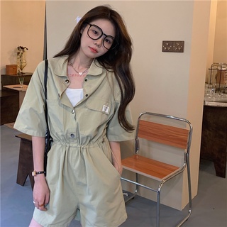 Áo liền quần Tay Ngắn Dáng Rộng Dễ Phối Đồ Thời Trang Mùa Hè Cho Nữ