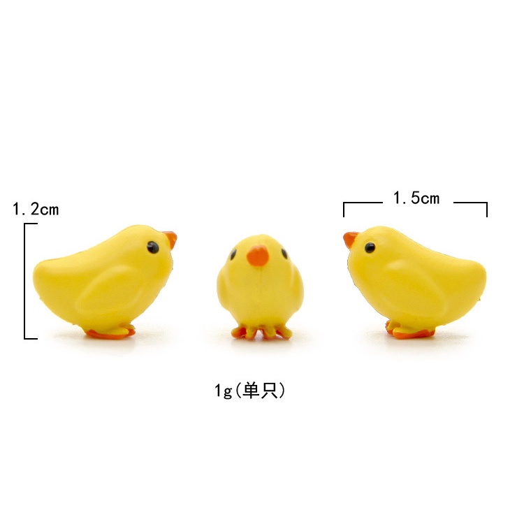 Gà vàng mổ thóc tiểu cảnh trang trí cây sen đá, xương rồng, cây cảnh (1 bé)