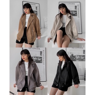 ÁO KHOÁC BIKER DA LỘN chất liệu dày dặn, 2 lớp - CHUBBIE SUEDE Biker Jacket