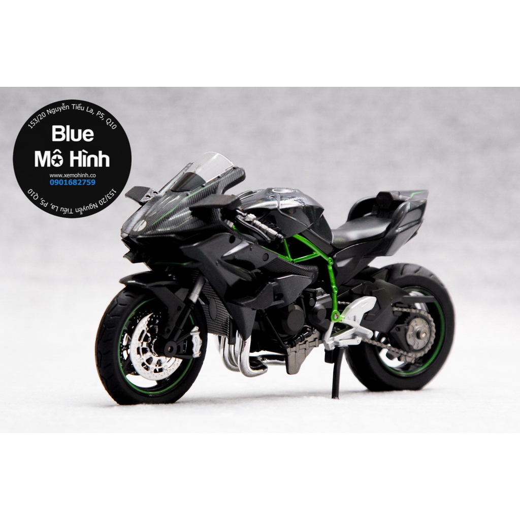 Blue mô hình | Mô hình xe Moto Kawasaki Ninja H2R sáng đèn tỷ lệ 1:12