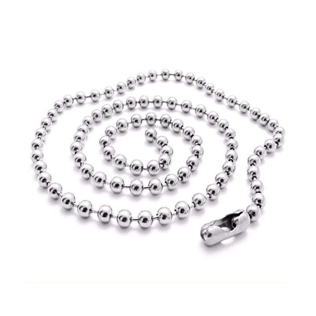 Dây bi inox titan to 5mm - 60cm không đen không rỉ vĩnh viễn có thể tự cắt ngắn tại nhà.