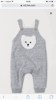 Yếm nỉ gấu H&M sz 0/1M form to