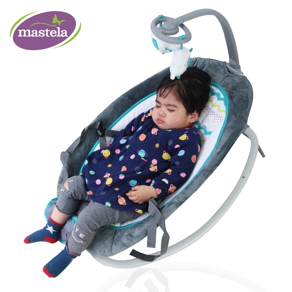 Ghế rung cho bé sơ sinh Mastela 6915/6917 có đồ chơi, 4 nấc điều chỉnh độ cao gọn nhẹ tiện lợi