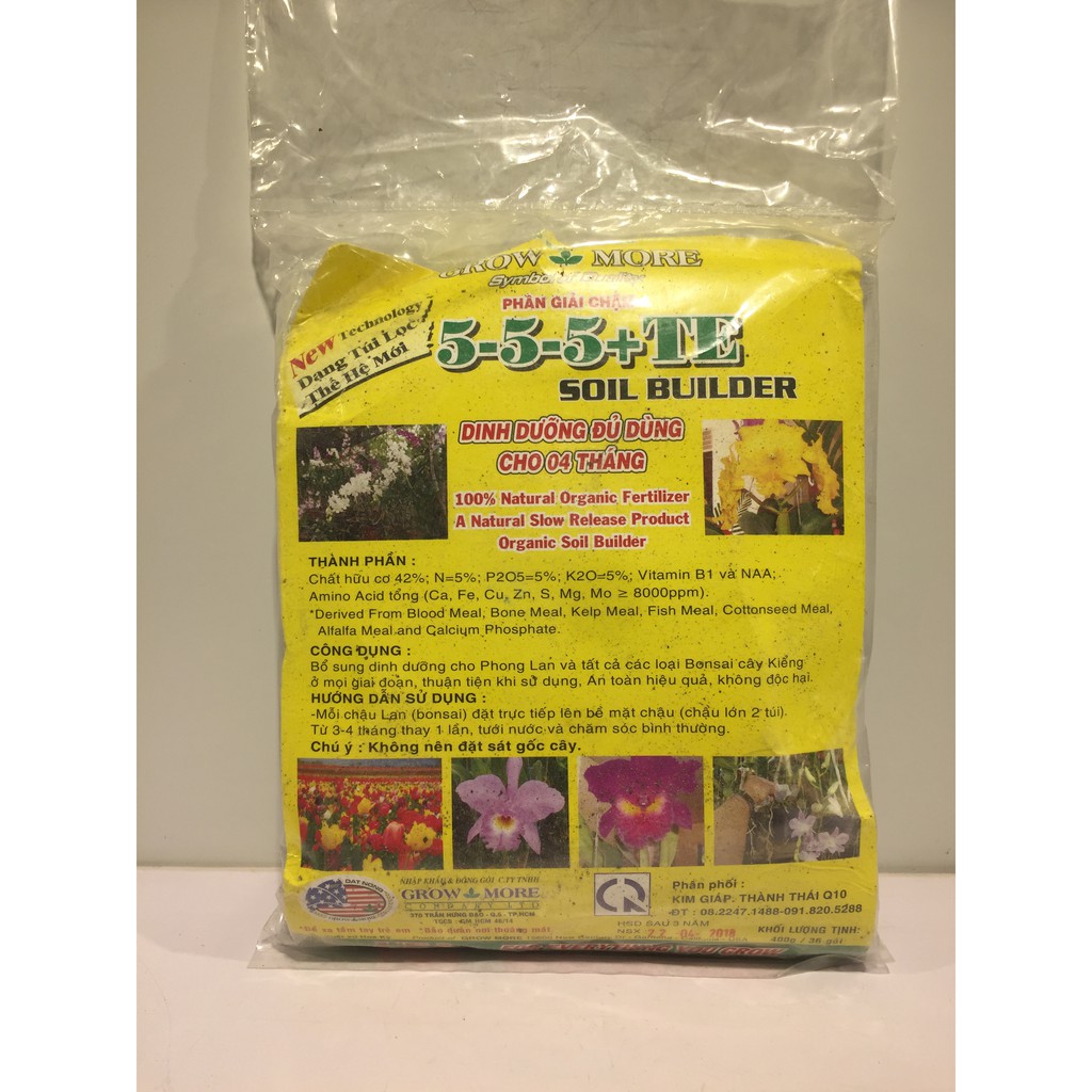 Phân Tan Chậm Hữu Cơ Growmore 5-5-5