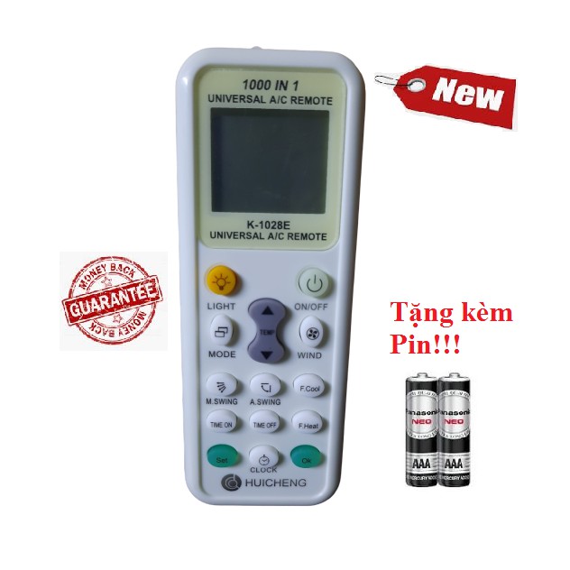 Điều khiển điều hòa đa năng 1000 in 1 K-1028E- Hàng tốt Tặng kèm Pin