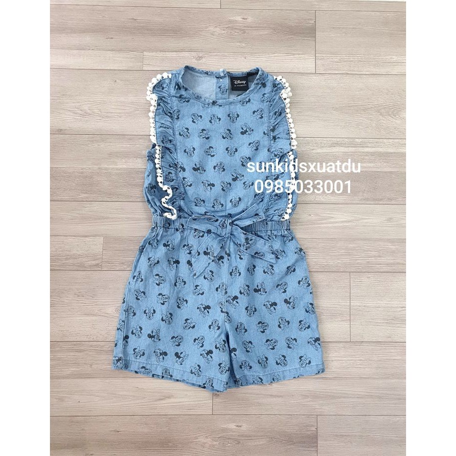 Jumsuit Minnie bò lụa viền ren