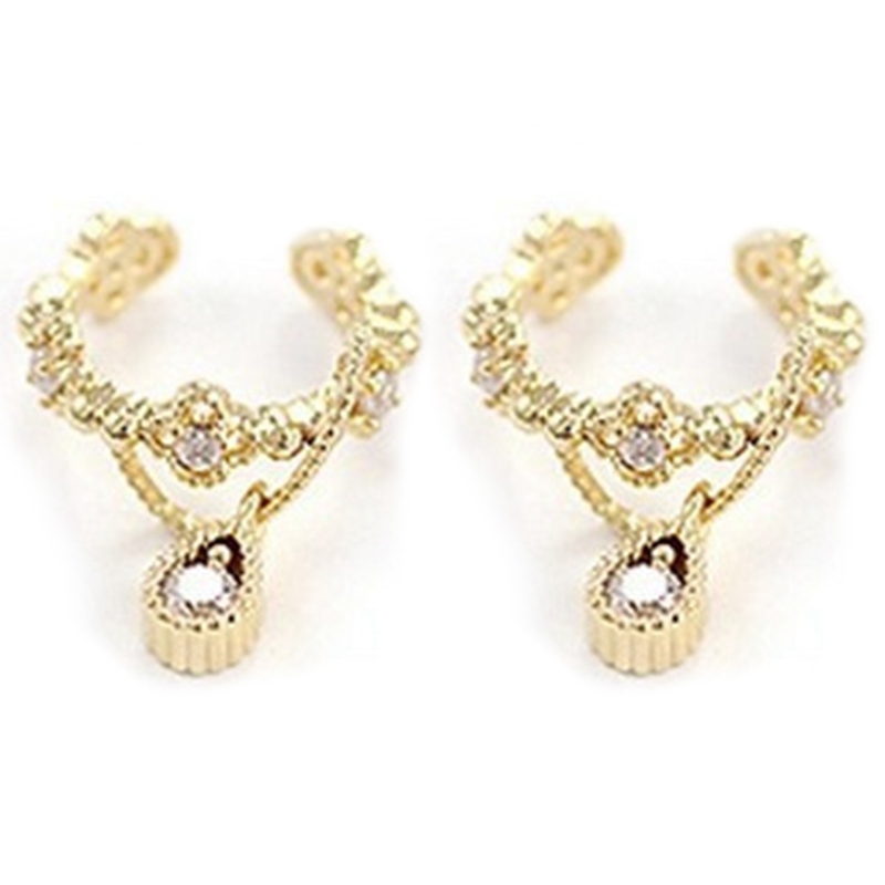 Khuyên Tai Hình Giọt Nước Đính Đá Zircon Sang Trọng