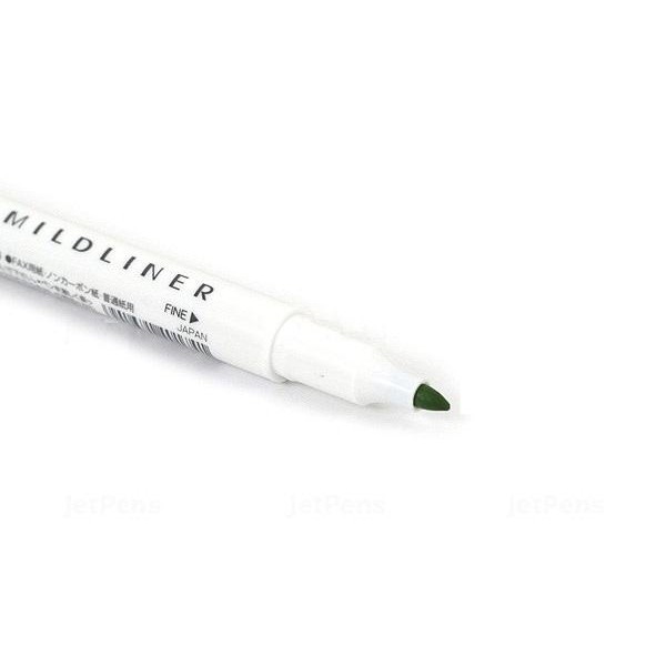 Bút đánh dấu hai đầu Zebra Mildliner Double-Sided Highlighter – Fine/Bold – Màu xanh lá (Mild Green)