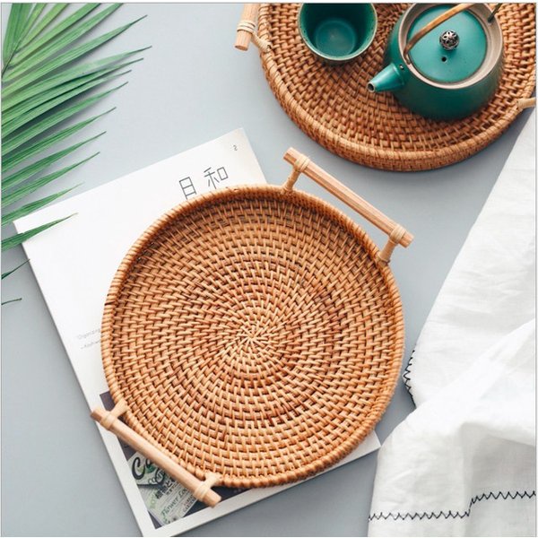 Khay mây tròn đựng đồ, trang trí nhà cửa, trang trí tiệc,Sỉ lẻ giá tốt nhất thị trường
