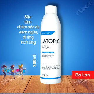 Sữa tắm chăm sóc Da khô Viêm ngứa Dị ứng Nhạy cảm LATOPIC dạng Nhũ tương làm dịu da giảm viêm ngứa 200ml