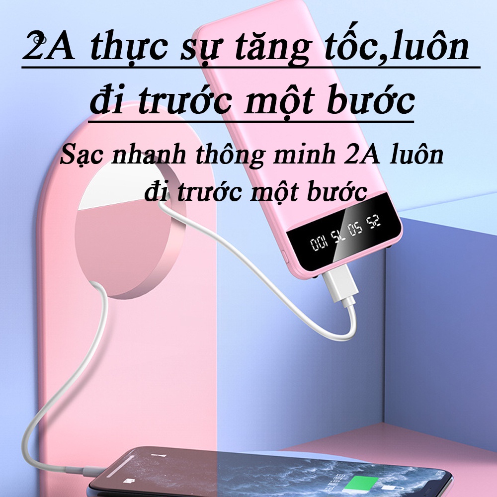 Sạc Dự Phòng 10000mah Sạc Dự Phòng Tích Hợp Màn Hình Hiển Thị LED Dung Lượng 10000MAH xạc dự phòng 10000mah