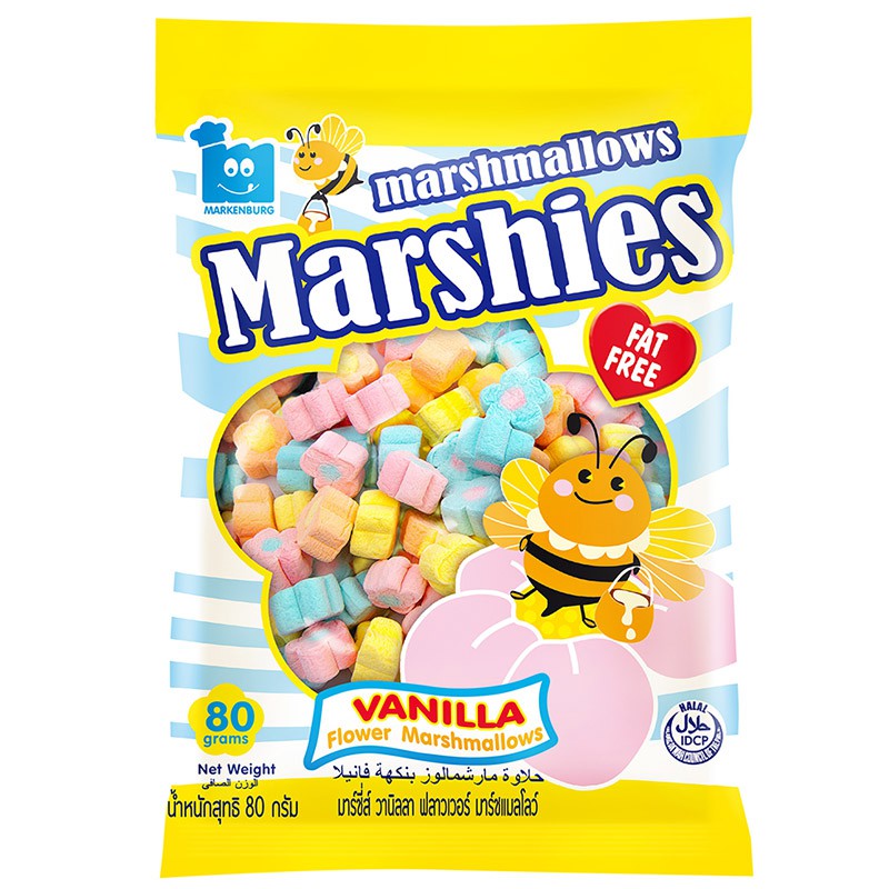 Kẹo Marshmallow Marshies Hương Vani Hình Bông Hoa (gói 80g)