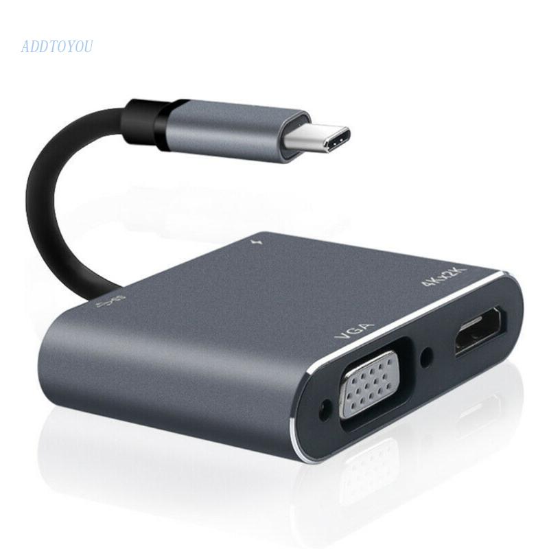 [3C] Hub Chuyển Đổi Type-C Sang 4K VGA USB C 3.0 Cho Mac Book