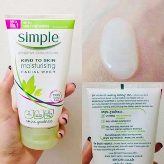 SỮA RỬA MẶT SIMPLE HẠNH NHẬT COSMETICS