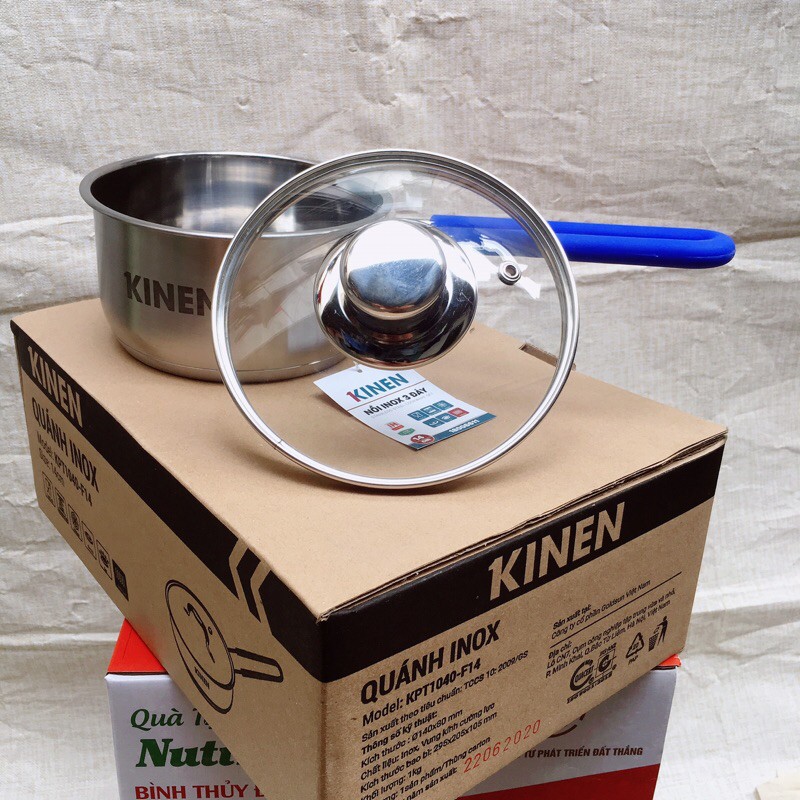 Quánh Inox 3 đáy Kinen 14 cm ( sản phẩm mới của Golsun )