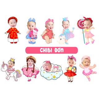 [CHIBI_BÉ_GÁI] ⚡️Flash Sale⚡️Chibi Bé gái thiết kế trang trí tiệc sinh nhật, thôi nôi ⚡️Free thiết kế theo chủ đề⚡️