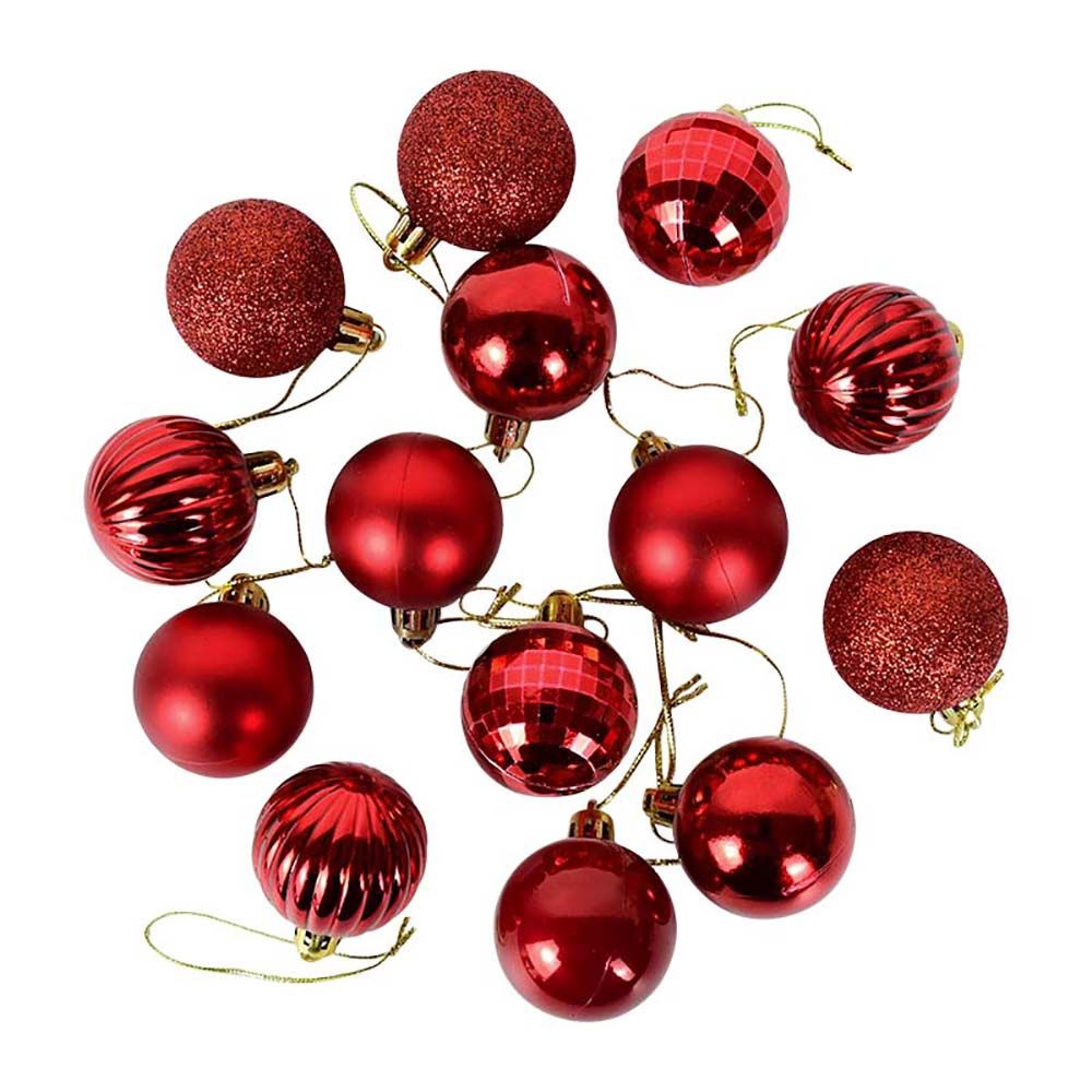 Bộ 36 quả châu nhiều màu sắc ánh lấp lánh treo trang trí cho cây thông ngày giáng sinh