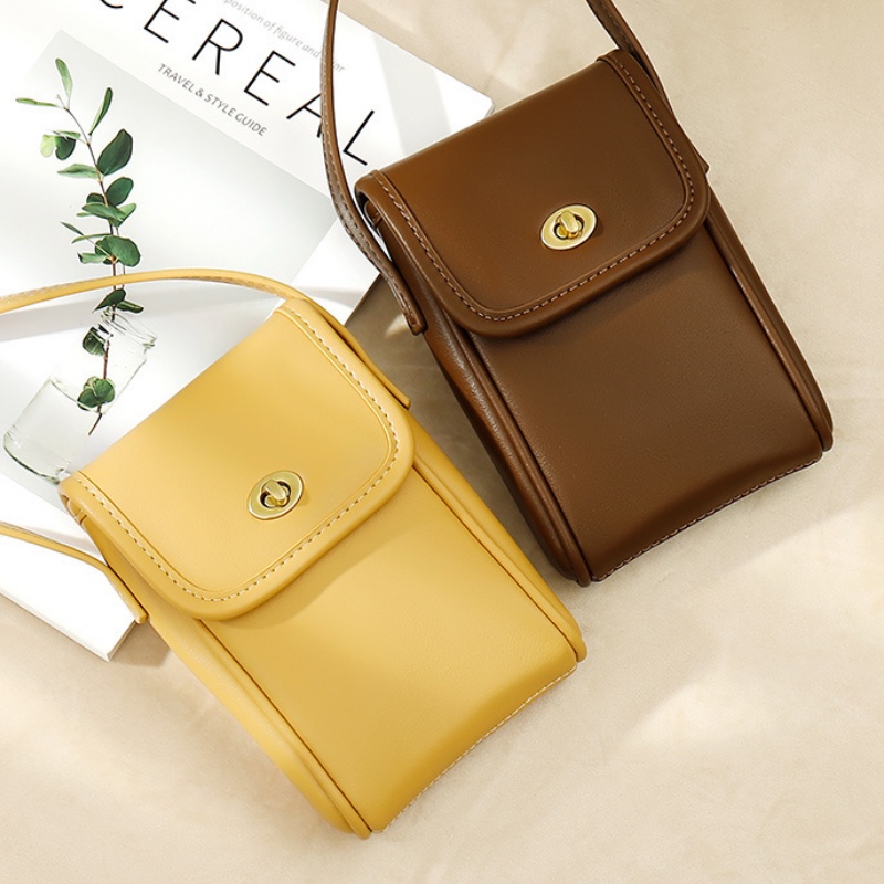 Túi Đeo Vai Đựng Điện Thoại Màu Trơn Đơn Giản Thời Trang Cho Nữ