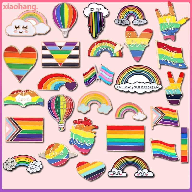 Ghim Cài Áo Hình Cờ LGBT Nhiều Màu Sắc Họa Tiết Hoạt Hình Dễ Thương