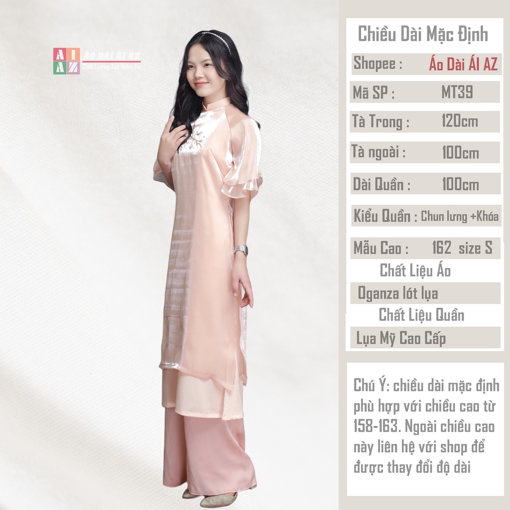 Áo Dài Cách Tân Nữ Dáng Suông Tay Bèo MT39H